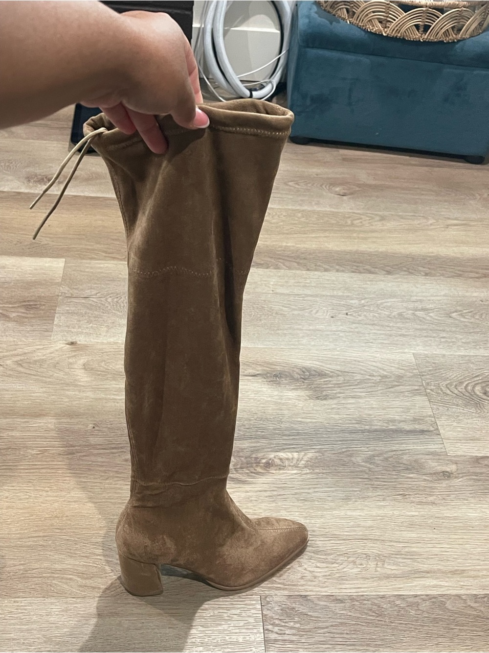 Dolce Vita Over-the-Knee Suede Boots in Tan